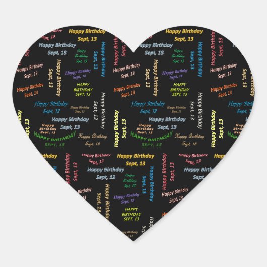 September, 13 Verjaardag Sticker (Voorkant)
