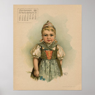  september 1891 mooie kinderen tekenen poster