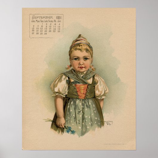  september 1891 mooie kinderen tekenen poster (Voorkant)