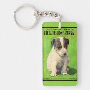 September 1906 Damesdagblad cover puppy Sleutelhanger