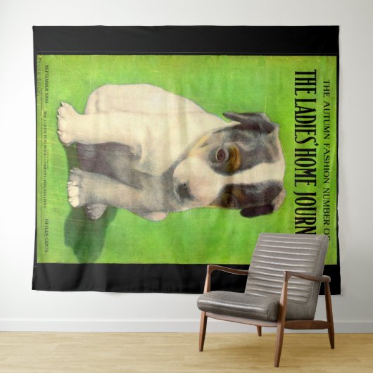 September 1906 Damesdagblad cover puppy Wandkleed (In Situ (horizontaal))