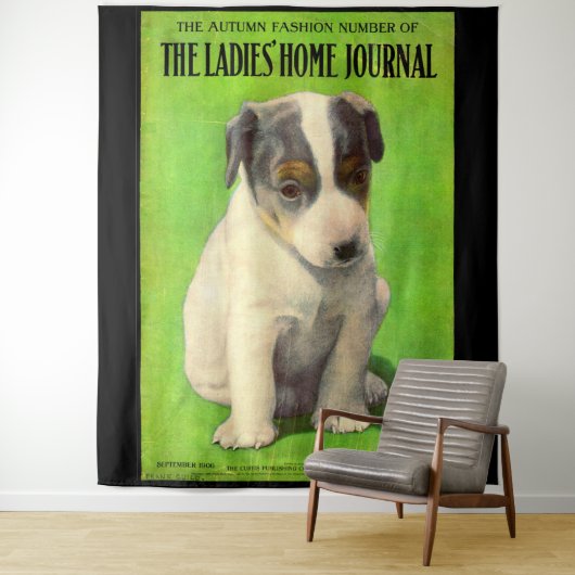 September 1906 Damesdagblad cover puppy Wandkleed (In situ)