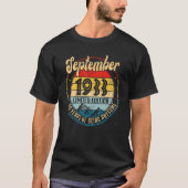 September 1933 89e verjaardag 89 jaar oud t-shirt (Voorkant)