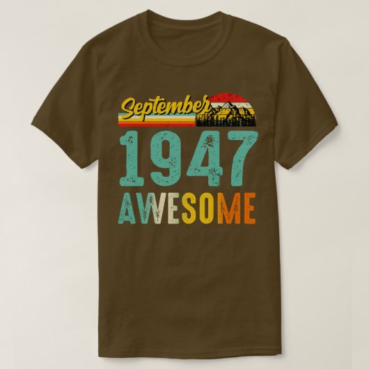 September 1947 Verjaardagscadeau Shirt Vintage Sep (Design voorkant)