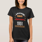September 1951 Verjaardag Geweldige sinds 1951 Sep T-shirt (Voorkant)