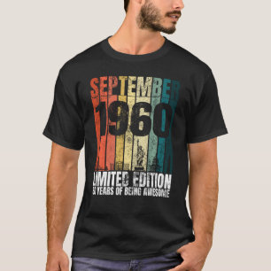 september 1960 dag 60 jaar oud 60e billen t-shirt
