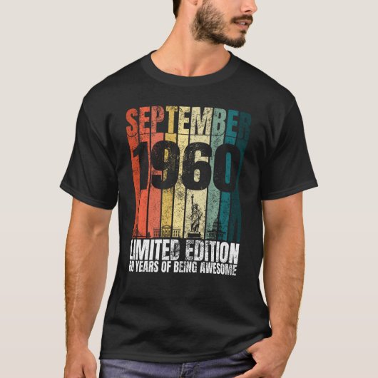 september 1960 dag 60 jaar oud 60e billen t-shirt (Voorkant)