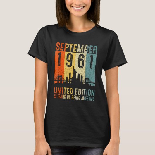 September 1961 62 jaar Geweldige zijn 1 T-shirt (Voorkant)