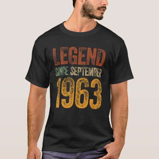  september 1963, geboren sinds t-shirt (Voorkant)