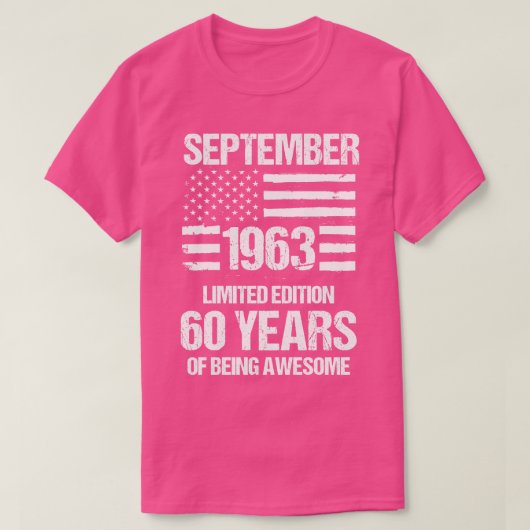  September 1963 Limited Edition 60 jaar van T-shirt (Design voorkant)