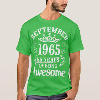 September 1965 Gelukkige Verjaardag 55 jaar AW T-shirt