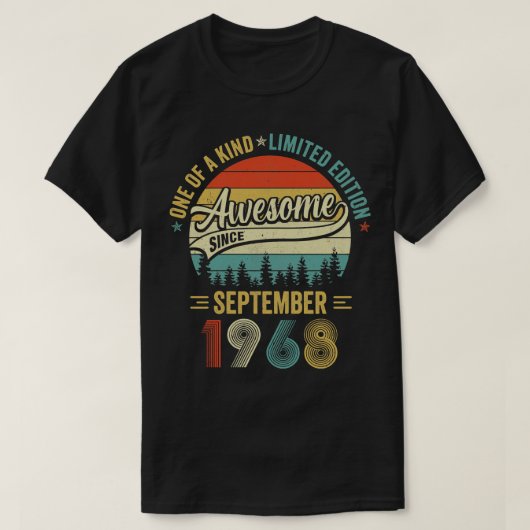 september 1968 55 jaar oud Retro 55th Bir T-shirt (Design voorkant)