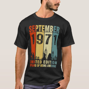 september 1971 52 jaar oud 52e verjaardag t-shirt