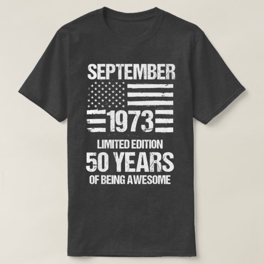  September 1973 Limited Edition 50 jaar van T-shirt (Design voorkant)