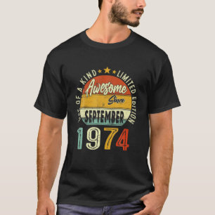 september 1974 Retro  47e verjaardag 47 jaar T-shirt