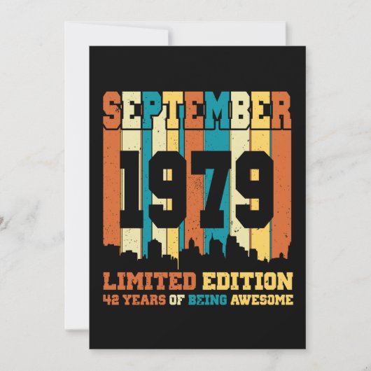 September 1979 Limited 42 Jaar Verjaardag Kaart (Voorkant)