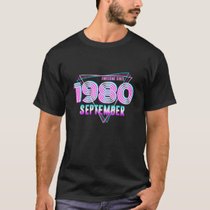 september 1980 40e verjaardag veertig jaar oud t-shirt
