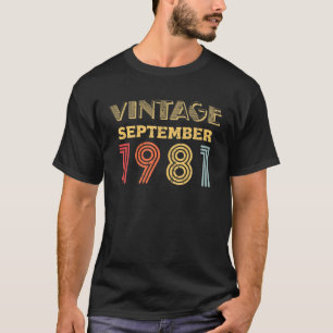 september 1981 Retro 40 jaar oud 40e biljoen T-shirt