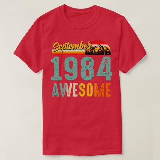 September 1984 Verjaardagscadeau Shirt Vintage Sep (Design voorkant)