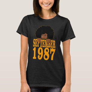 September 1987 35th Birthday 35 Years Old Black Wo T-shirt