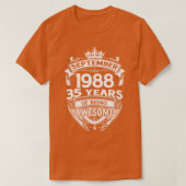 September 1988 35 jaar Geweldige 35th Birt T-shirt (Design voorkant)