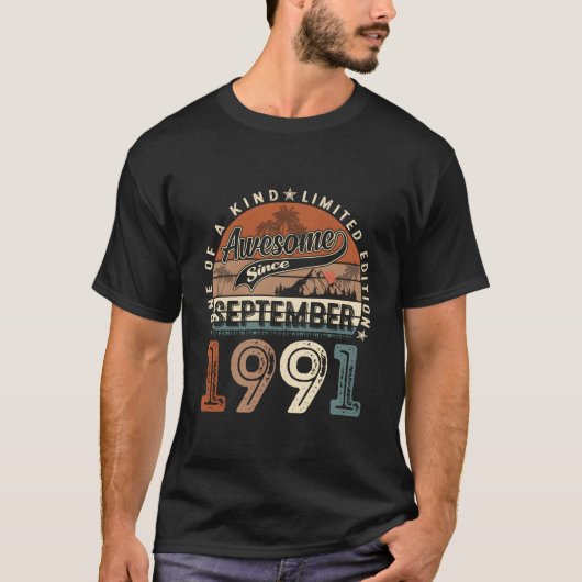 september 1991 32 jaar 32e verjaardag t-shirt (Voorkant)