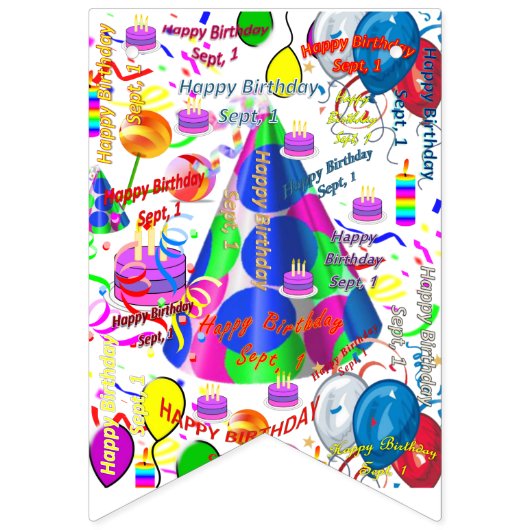 September, 1 Birthday Bunting Banner (Eerste vlag)