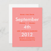 September, 2011, 4th, Save the Date, Katie Ro... Aankondigingskaart (Voorkant / Achterkant)