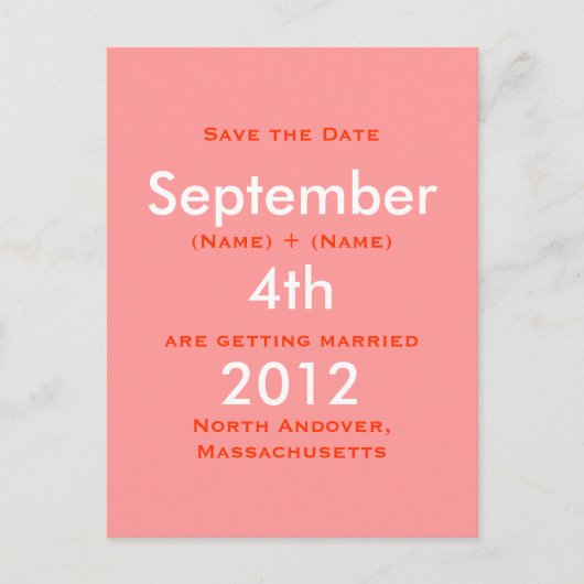 September, 2011, 4th, Save the Date, Katie Ro... Aankondigingskaart (Voorkant)