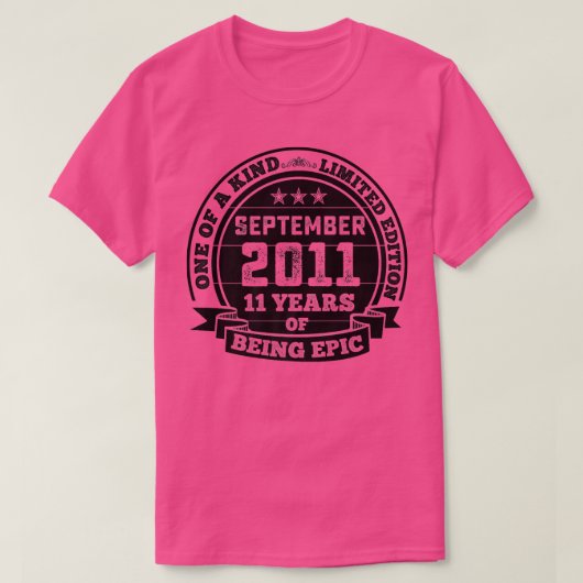 september 2011 elfde verjaardag van de elfde verja t-shirt (Design voorkant)