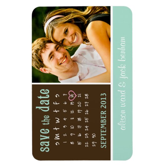 September 2013 Kalender "Save the Date" Magneet (Verticaal)