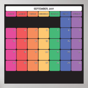 September 2017 planner kalender poster