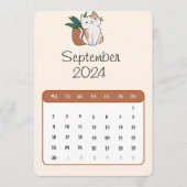 September 2024 Stand Alone Kat en Plant Kalender Menu (Voorkant)