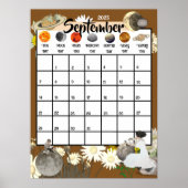 September 2025 Maandelijkse kalender Astrologisch Poster (Voorkant)