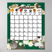 September 2026 Monthly Calendar Astrological    Poster (Voorkant)