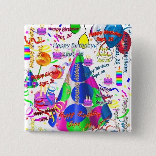 September, 26 Square Button (Voorkant)