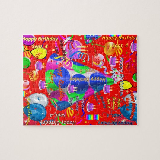 september, 4 september Jigzaag Puzzle Legpuzzel (Horizontaal)