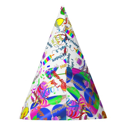 September, 5 Party Birthday Pet, Birthday Pet Feesthoedjes (Achterkant)