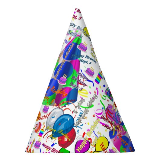 September, 5 Party Birthday Pet, Birthday Pet Feesthoedjes (Rechts)