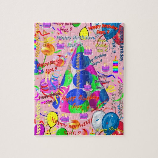 september, 9 september Jigzaag Puzzle Legpuzzel (Verticaal)