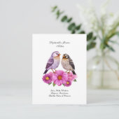 September Aster Bloem met Vogels Geboortegeschenk (Staand voorkant)