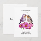 September Aster Bloem met Vogels Geboortegeschenk (Voorkant / Achterkant)