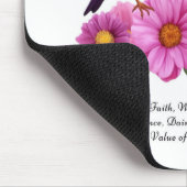 September Aster Bloem met Vogels Geboortegeschenk Muismat (Hoek)