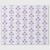 September Aster Bloemen Cadeaupapier (Vlak)