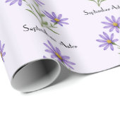 September Aster Bloemen Cadeaupapier (Rol Hoek)