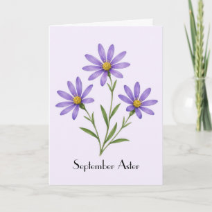 September Aster Bloemen Groet Kaart