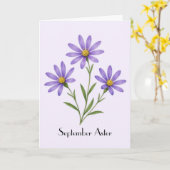 September Aster Bloemen Groet Kaart (Gele Bloem)