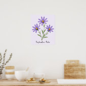 September Aster Bloemen Poster (Keuken)