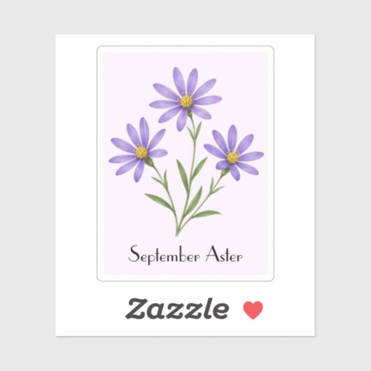 September Aster Bloemen Sticker (Vel)