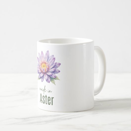 September Aster Flower Mug | Coffee Cup Koffiemok (Voorkant rechts)